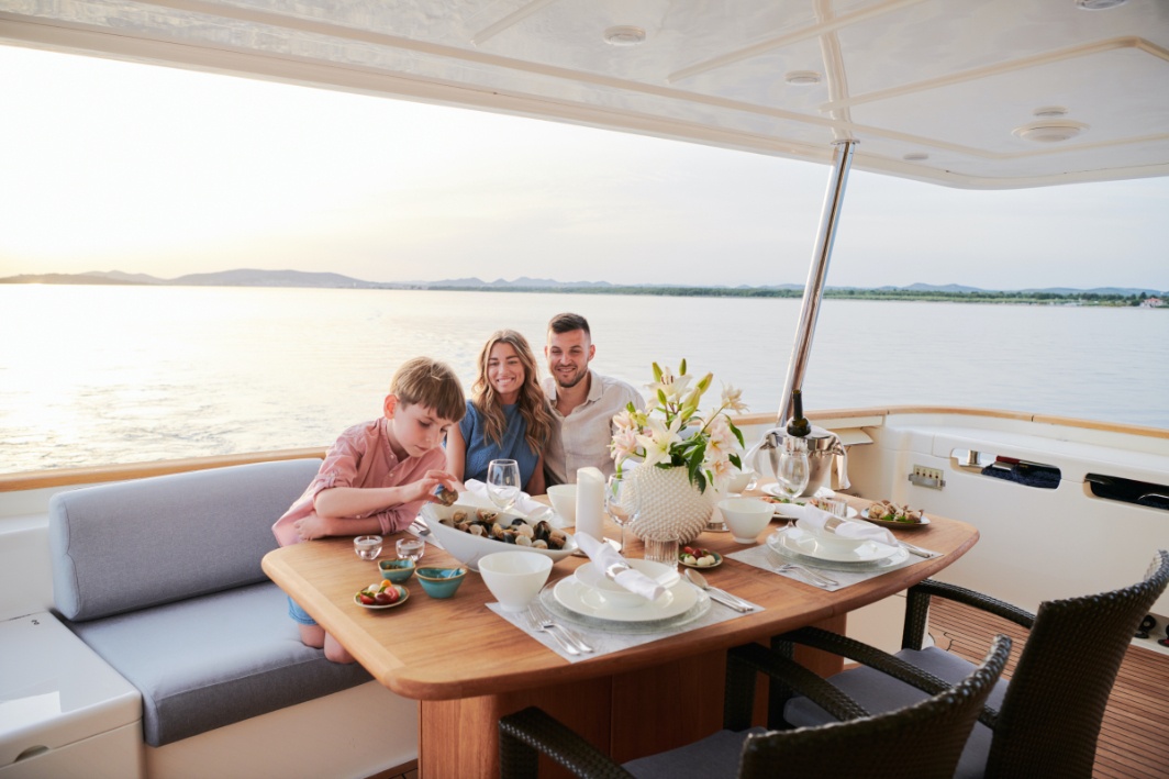 Navetta 26 Friend's Boat Aft deck Family dining Dubrovnik Charter