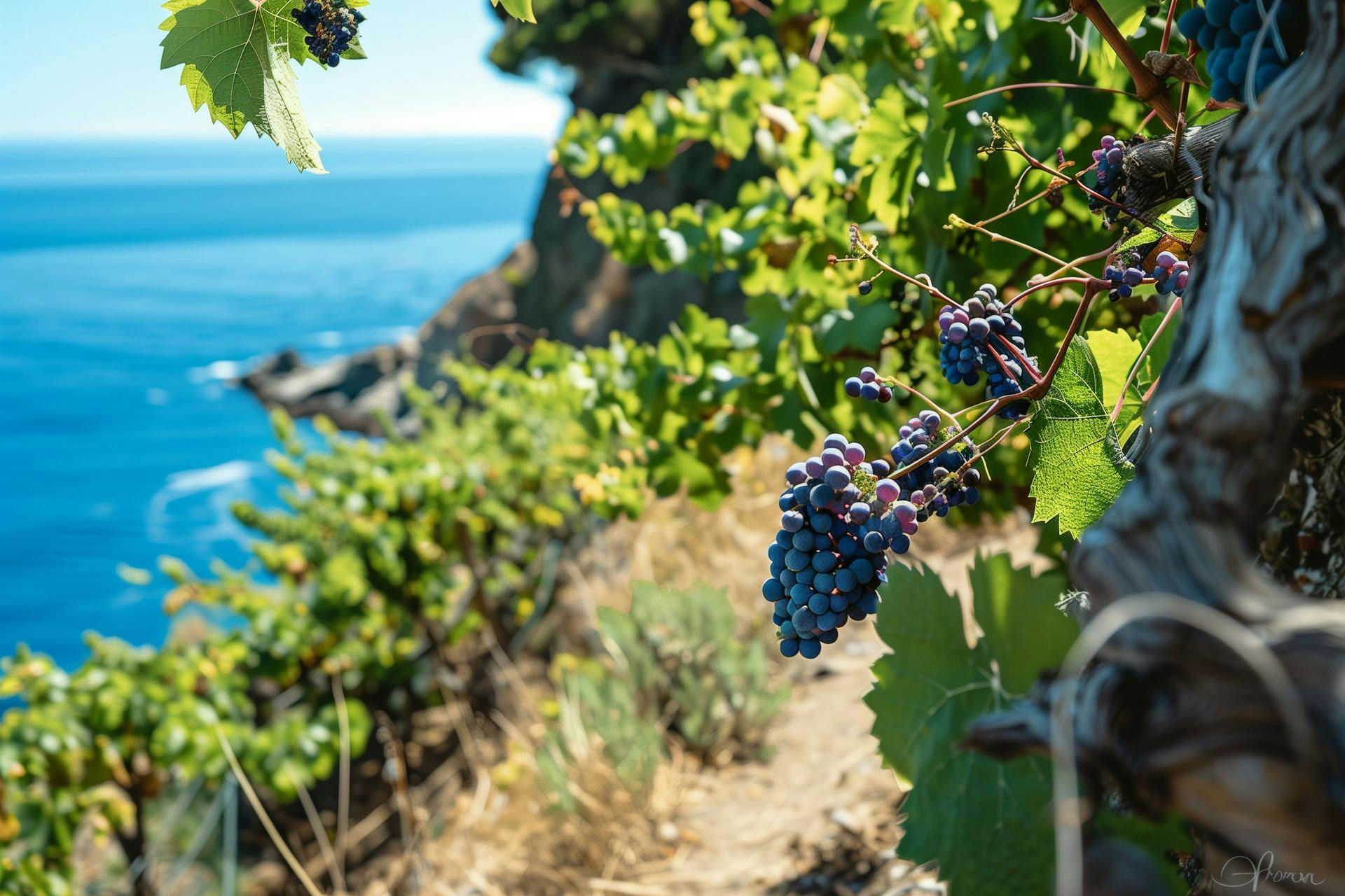Coastal Vineyard Grape Clusters