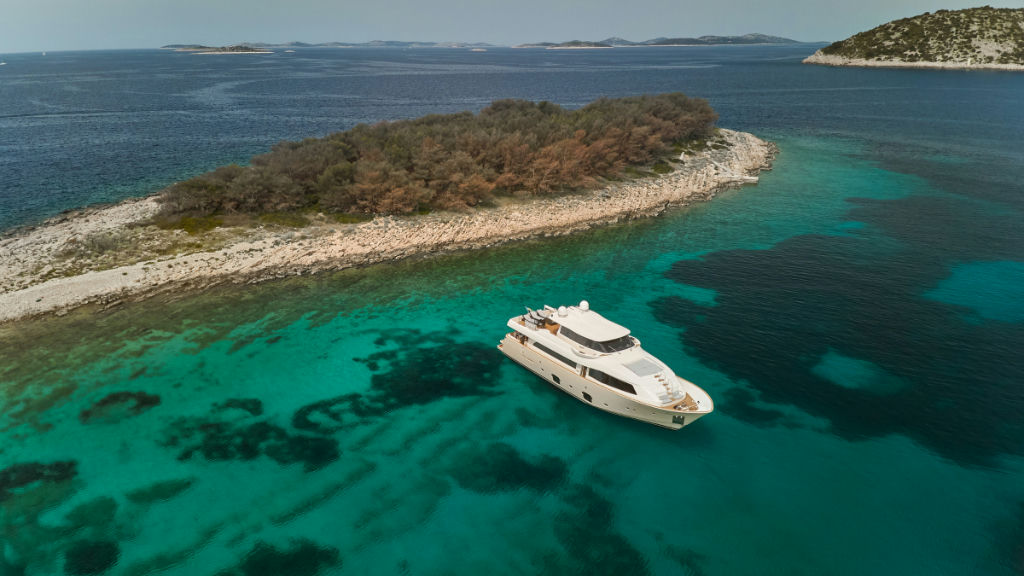 Navetta 26 Friend's Boat Exterior Aerial view destination bay Croatia 1 Dubrovnik Charter